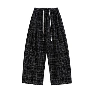 it :5cm/FIVECM时尚格子休闲裤男2026秋冬季阔腿直筒长裤宽松裤子
