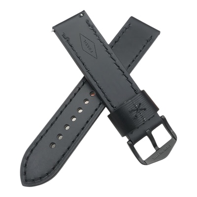 Fossil真皮表带22MM疯马皮偏厚