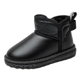 巴布豆童鞋儿童靴子冬季2025新款加绒冬款加厚保暖防水女童雪地靴