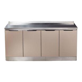 不锈钢厨房橱柜租房家用简易组装水槽柜经济型灶台柜碗柜整体厨柜