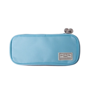 国誉淡彩曲奇系列笔袋.日本KOKUYO大容量女简约小清新多功能双层初高中小学帆布文具盒男可爱少女学生铅笔