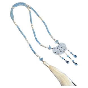 「澜汐」新中式背云璎珞长流苏串珠项链女古装明制汉服马面裙配饰