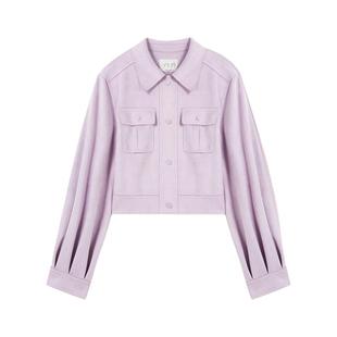 秋水伊人翻领短款外套女2026春季新款女装小个子流行好看夹克上衣