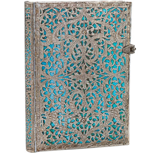 绝版paperblanks笔记本Silver Filigre古银窗花镶嵌图案记事本子