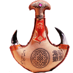 马奶酒内蒙古特产52度500ml手工皮囊酒真牛角龙驹人气礼品酒送礼