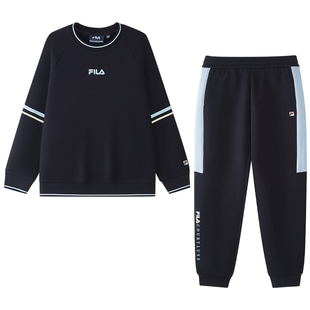 【套装】FILA斐乐儿童卫衣卫裤2026春季新款男童中大童休闲两件套