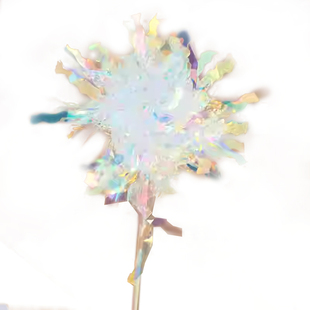 网红ins风韩式炫彩雨丝插件生日蛋糕装饰摆件镭射流苏礼花插旗