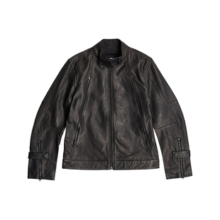 G-STAR RAW男士摩托车皮衣机车复古风修身立领痞帅皮衣夹克D27137