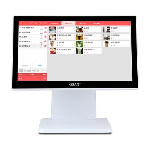 工厂外贸GS-T3触屏收银机收银机商用餐饮餐点屏单寸15.6触摸屏机
