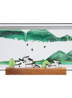 马鹿从前慢流沙画摆件沙漏装饰客厅办公室桌面生日礼物解压治愈