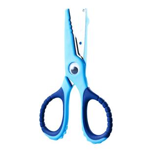 得力儿童剪刀手工安全剪子小学生diy剪纸刀不伤手自带保护套美术美工剪幼儿园专用花边剪圆头塑料剪刀裁剪刀