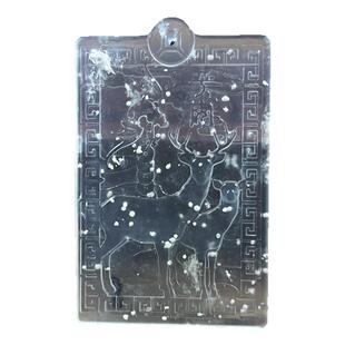 天然岫玉方牌小鹿吊坠雪花棉福禄双全冰种玉石挂件冰透意境男女款