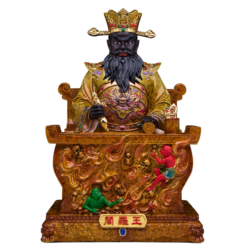 十殿阎罗树脂彩绘摆件十殿阎罗王