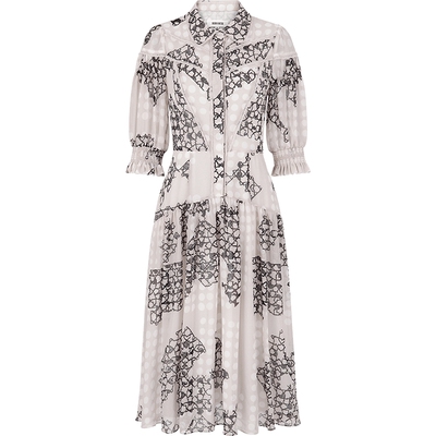 BORAAKSU褶裥印花连衣裙