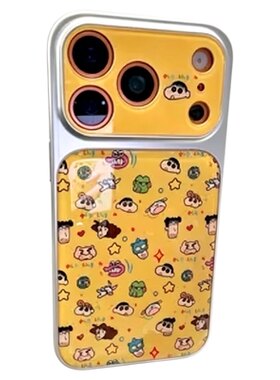蜡笔小新日韩适用苹果17air手机壳十七六iPhone16pro仿原玻璃壳15Promax新款潮流颜值平果14plus高级13可爱套