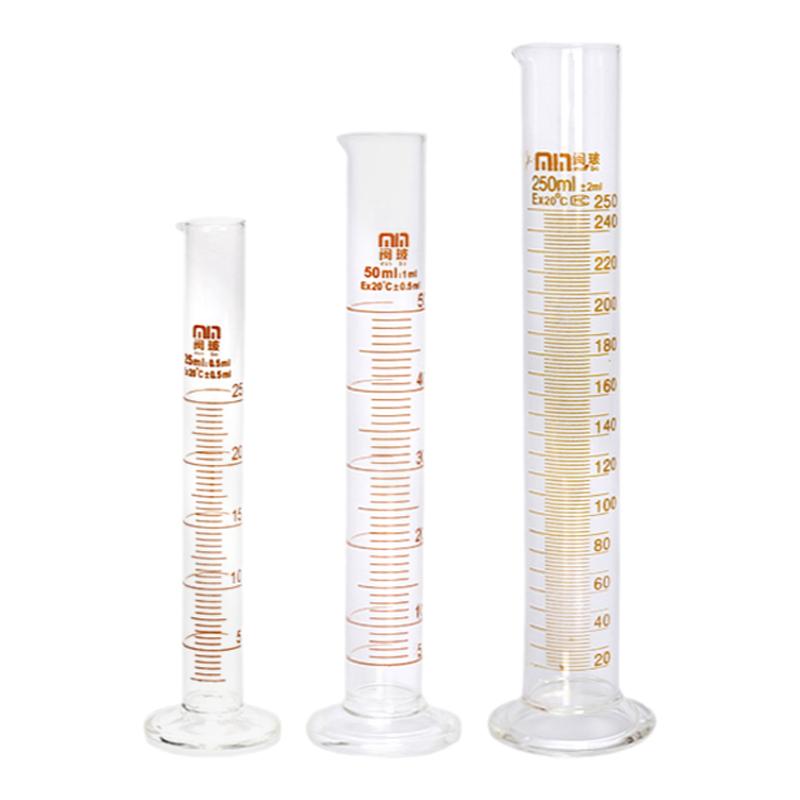 闽玻玻璃量筒实验室带刻度具塞柴油测量杯家用高精密5/10/25/50ml