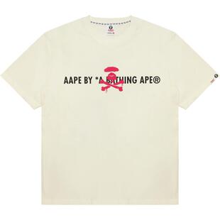Aape旗舰店男装春夏喷墨涂鸦字母印花休闲潮流短袖T恤1644XXO