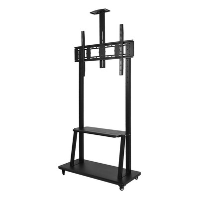 可移动电视机支架落地推车通用教学一体机立式旋转带轮免打孔挂架