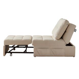 全友家居奶油风可折叠两用沙发床2026新款小户型客厅书房单人沙发