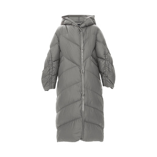 IAmMIX27冬季连帽羽绒衣女长款过膝宽松加厚蓬松保暖羽绒服外套女