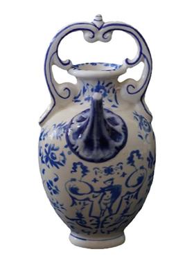 出口意大利陶瓷摆件装饰青花花纹