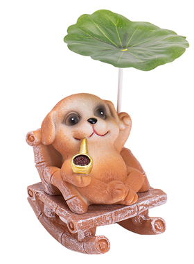 躺平逍遥小狗摇椅治愈解压摆件