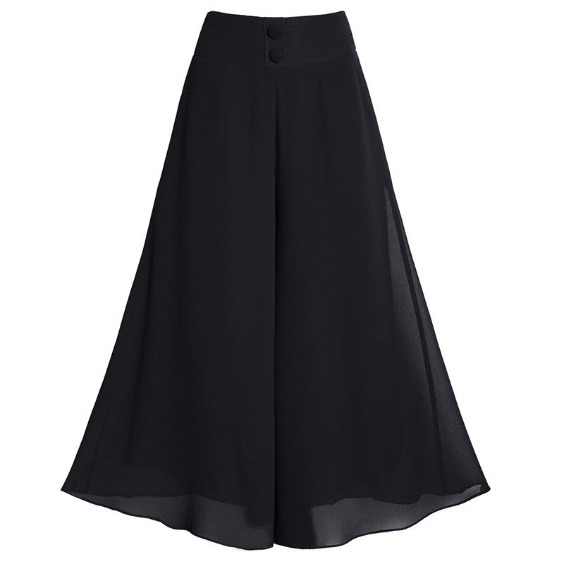 新款黑色垂感裙裤女夏2026雪纺裤
