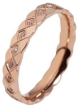 菱形玫瑰金日韩时尚戒指