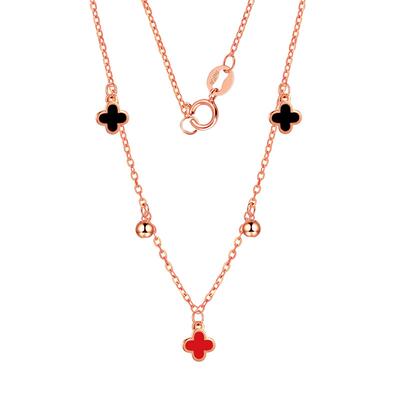 zjuz18k玫瑰金项链转运珠送女士