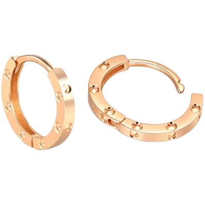 周生生圆环耳饰18k玫瑰金