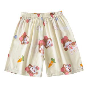 女童睡裤夏季儿童棉绸短裤人造棉裤子女孩夏天居家裤宝宝家居裤衩