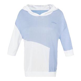 曼德诗薄款连帽针织衫女天丝短袖套头衫