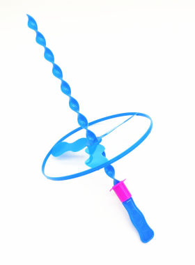 塑料飞天仙子发光竹蜻蜓玩具手推飞碟拉线飞盘蜻蜓耐玩儿童玩具