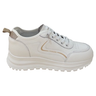 哈森春夏打孔轻厚底透气休闲女鞋