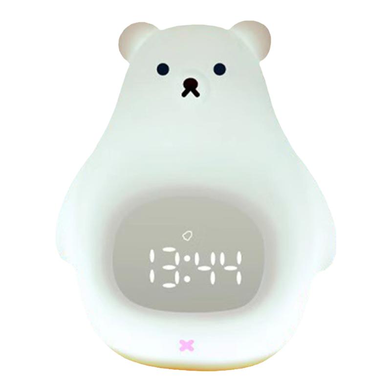 充电闹钟夜灯大白熊暖光智能闹钟