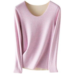 德绒保暖内衣女加绒加厚秋衣秋裤冬季2025新款无痕内搭打底衫套装