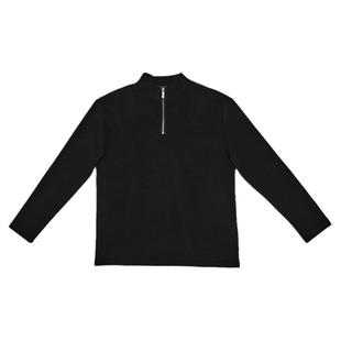 秋冬抗静电双面德绒高领半拉链长袖运动健身保暖T恤男女打底衫