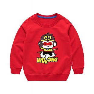 纯棉童装春秋季男女童齐天大圣悟空美猴王筋斗云上衣儿童全棉卫衣