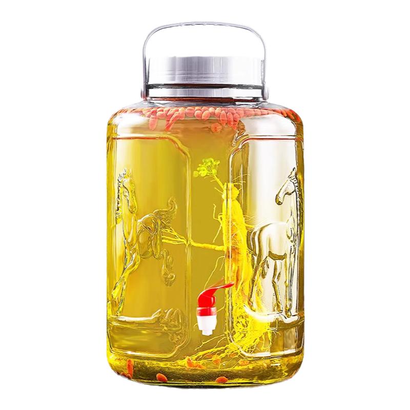 玻璃密封罐泡酒玻璃瓶酒瓶高档带龙头药酒酿酒罐酒坛子腌菜腌蛋罐