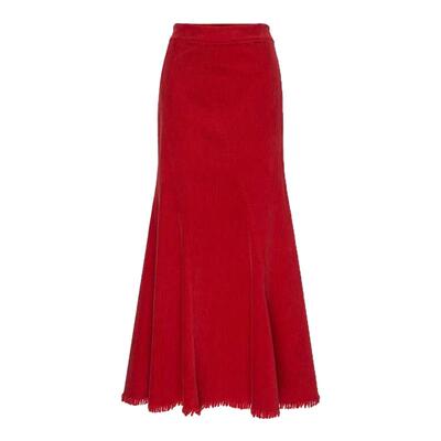 H·GENTEEL荷高25年新款春装女流苏裙摆显瘦鱼尾长半身裙女