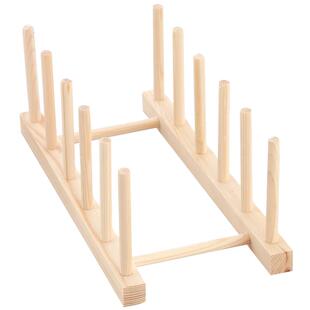 圆盘摆盘瓷盘子支架茶饼托架实木碗架盘架沥水架托盘架餐盘展示架