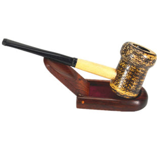 美国密苏里玉米芯烟斗中号乡绅正品苹果麦帅弯直非石楠海泡石烟斗