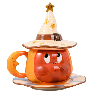 星星人马克杯陶瓷杯子咖啡杯带盖生日礼物男女生水杯情人节礼物