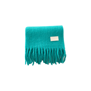 马尔斯蓝绿色围巾女2025新款秋冬季护颈羊毛围脖男保暖仿羊绒披肩