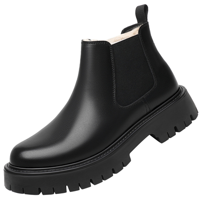 老爷车厚底切尔西靴加绒保暖棉靴