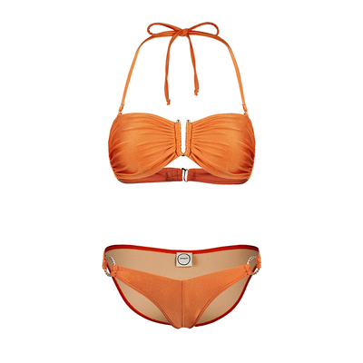 度假比基尼聚拢性感系带挂脖聚拢