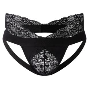 半兽之内“蕾丝印记”男士性感内裤三角裤蕾丝花边低腰男双丁单丁