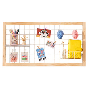 照片网格展示架墙上置物架墙上铁网照片墙格架幼儿园手工作品展架