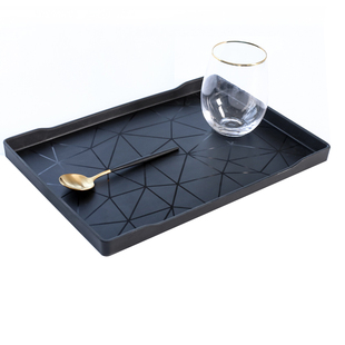原创 Reticular 网状亮光磨砂托盘长方形凹槽收纳盘酒店茶水杯盘