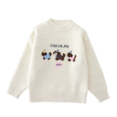 女童毛衣保暖冬装刺绣儿童针织衫